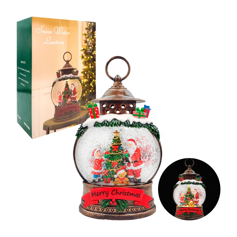 Adorno decorativo navideño, esfera musical con luz y figura encapsula…