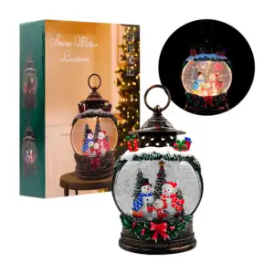 Adorno decorativo lámpara vintage, musical con luz y figura encapsula…