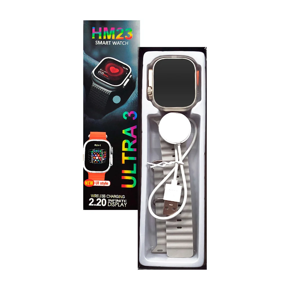 Smart watch ultra 3, cuadrado con display infinito + correa intercamb…
