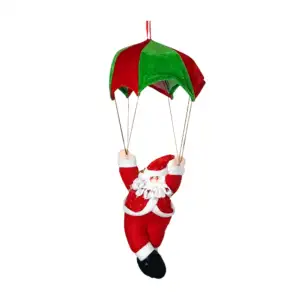 Adorno decorativo colgante, santa claus con paracaídas, 70cm / t-30667
