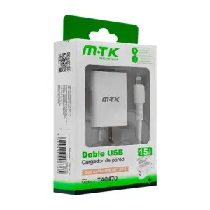 Combo cargador con cable usb a tipo c y cubo cargador de 15w de doble…