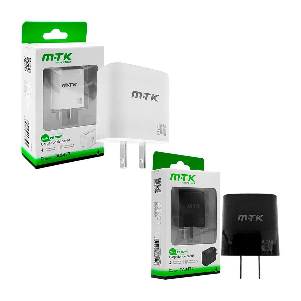 1pza Cubo cargador con entrada tipo c y potencia de carga de 20w / mo…