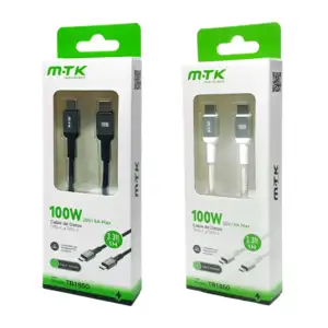 Cable para carga y transferencia de datos, 100w, tipo c a c, 1mt tipo…