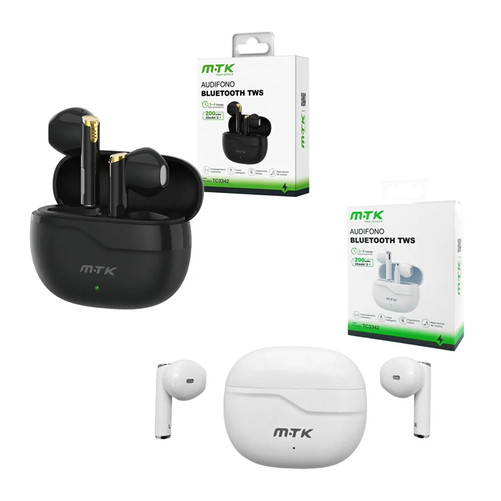 Audífonos inalámbricos, touch, ergonómicos + estuche de carga, compac…
