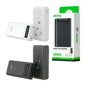 Powerbank con indicador led, mini lámpara, cable usb, tipo c, lightni…