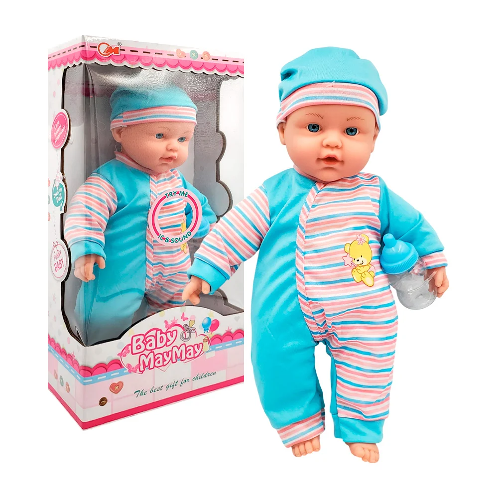 Muñeca bebé baby maymay con ropita, gorro, biberón y sonido / 328-ab …