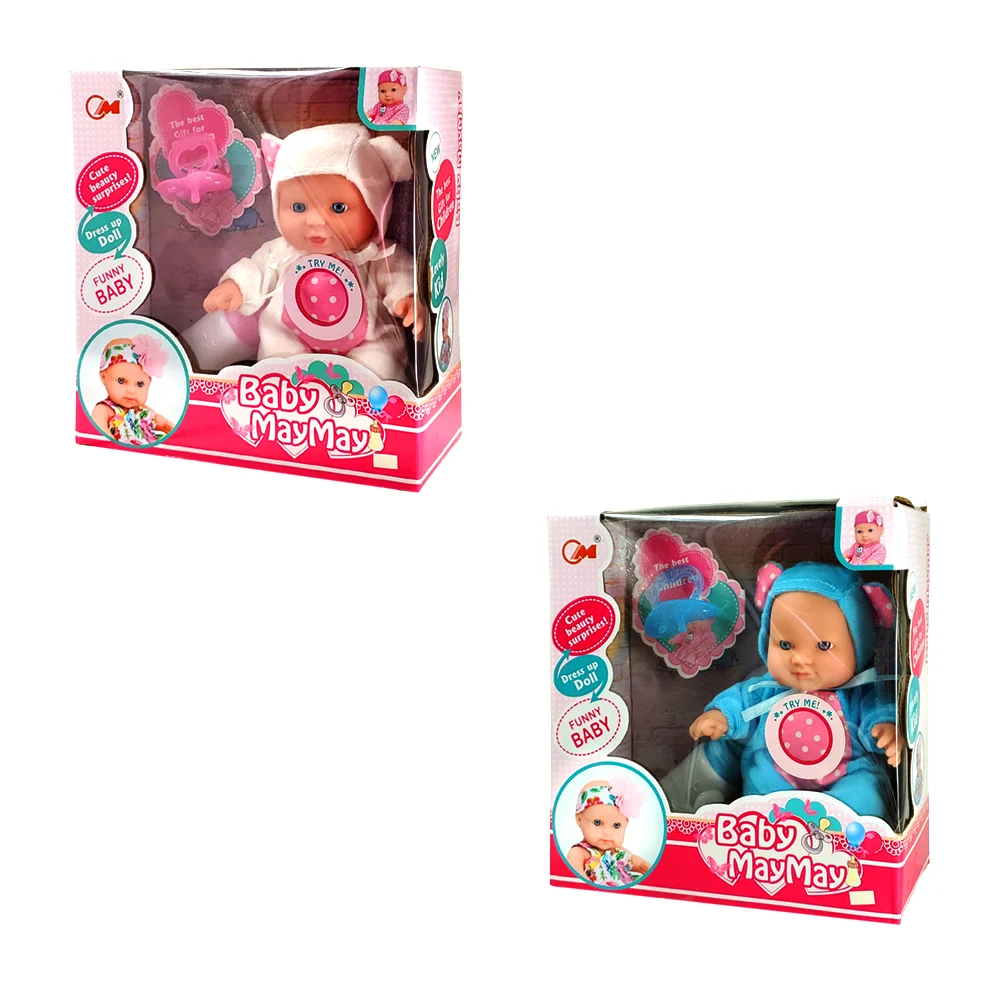 Muñeca bebé baby maymay con mameluco, biberón, chupón y sonido / ts86…