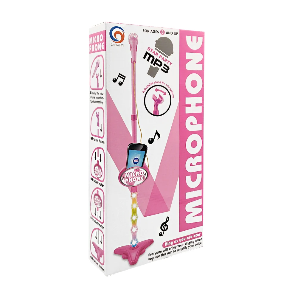 Micrófono mp3 de juguete ajustable hasta 108cm y luces / microphone /…