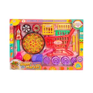 Set de juguete tipo comida rápida con carrito de supermercado / super…