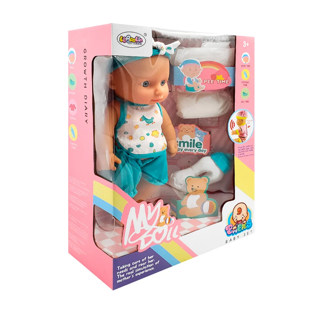 Set muñeca bebé my boil con biberón, pañal y sonido / lebaolin / babi…