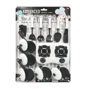 Set juguete tipo cocinita con parrilla, utensilios y sartenes / small…