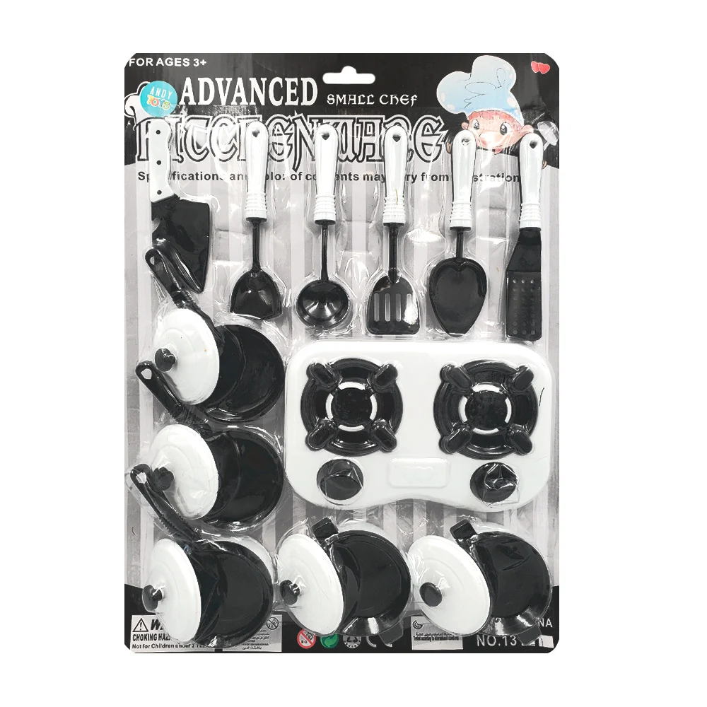 Set juguete tipo cocinita con parrilla, utensilios y sartenes / small…