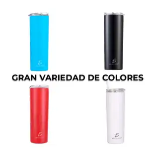 Vaso termo de acero inoxidable + popote, variedad de colores vas.25