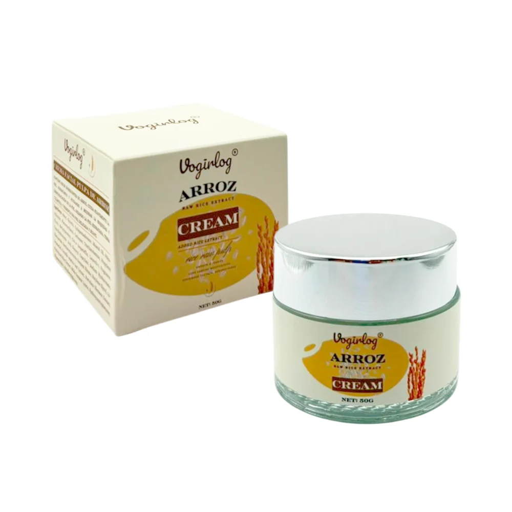 Crema facial hidratante vogirlog con extractos de arroz, 50g