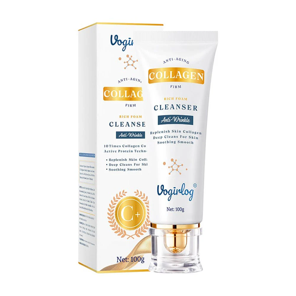 Gel limpiador facial anti arrugas con extracto de colágeno, 100g / vo…