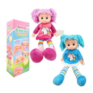 Muñeca de trapo con ropa, luz y sonido 45cm, variedad de modelos