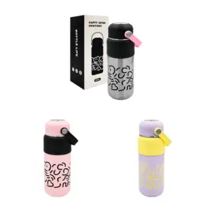 Termo de acero inoxidable con capacidad 500ml, diseño estampado + asa…