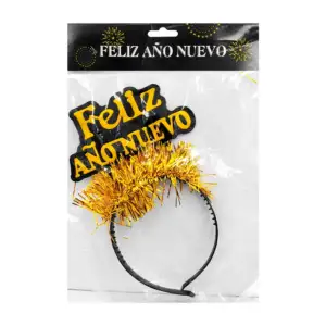 Diadema de celebración, feliz año nuevo con escarcha y brillo, tono d…