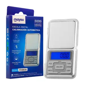 Mini báscula gramera digital, con capacidad de 500g / mayou