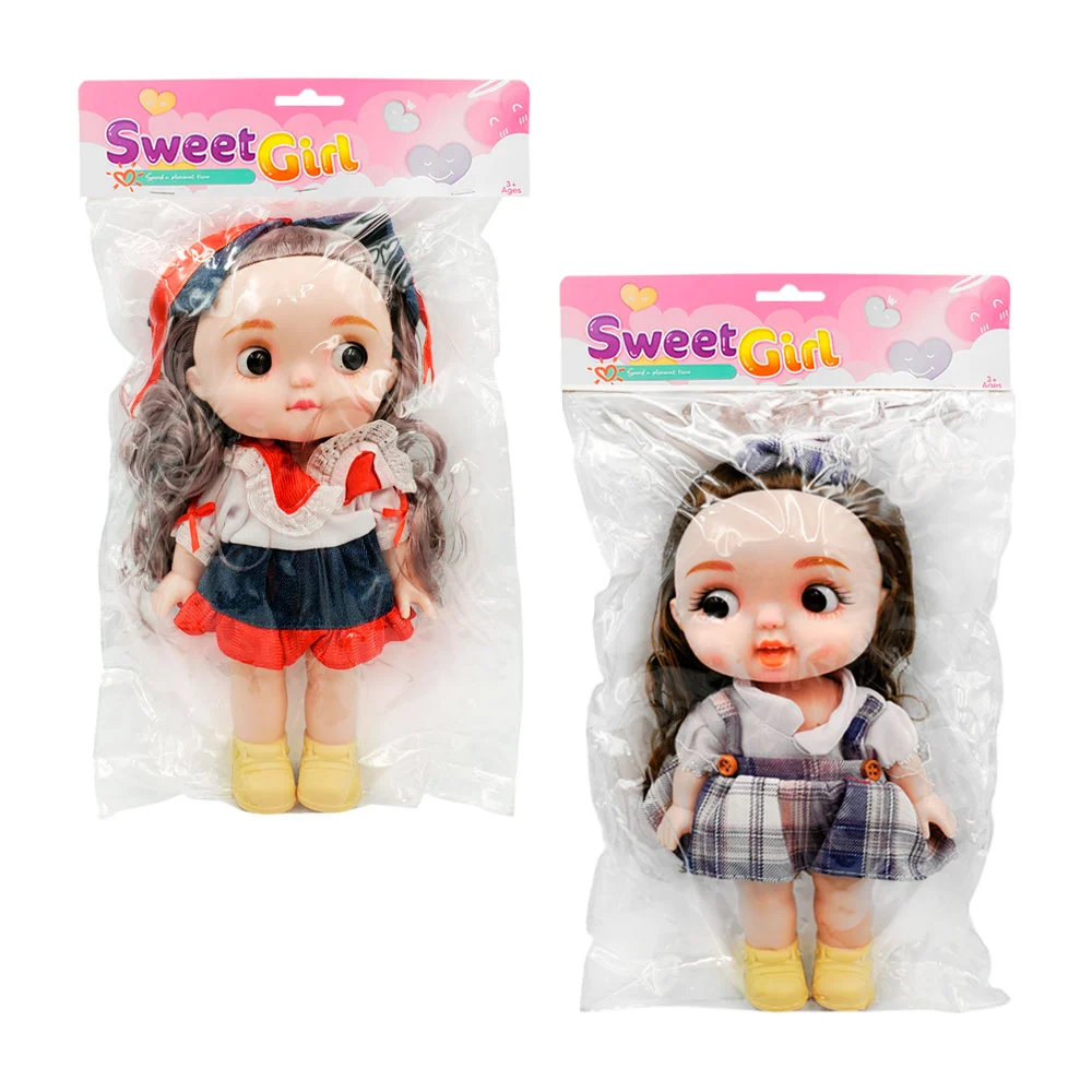 Muñeca sweet girl infantil 30cm con carita de emoción, variedad de mo…
