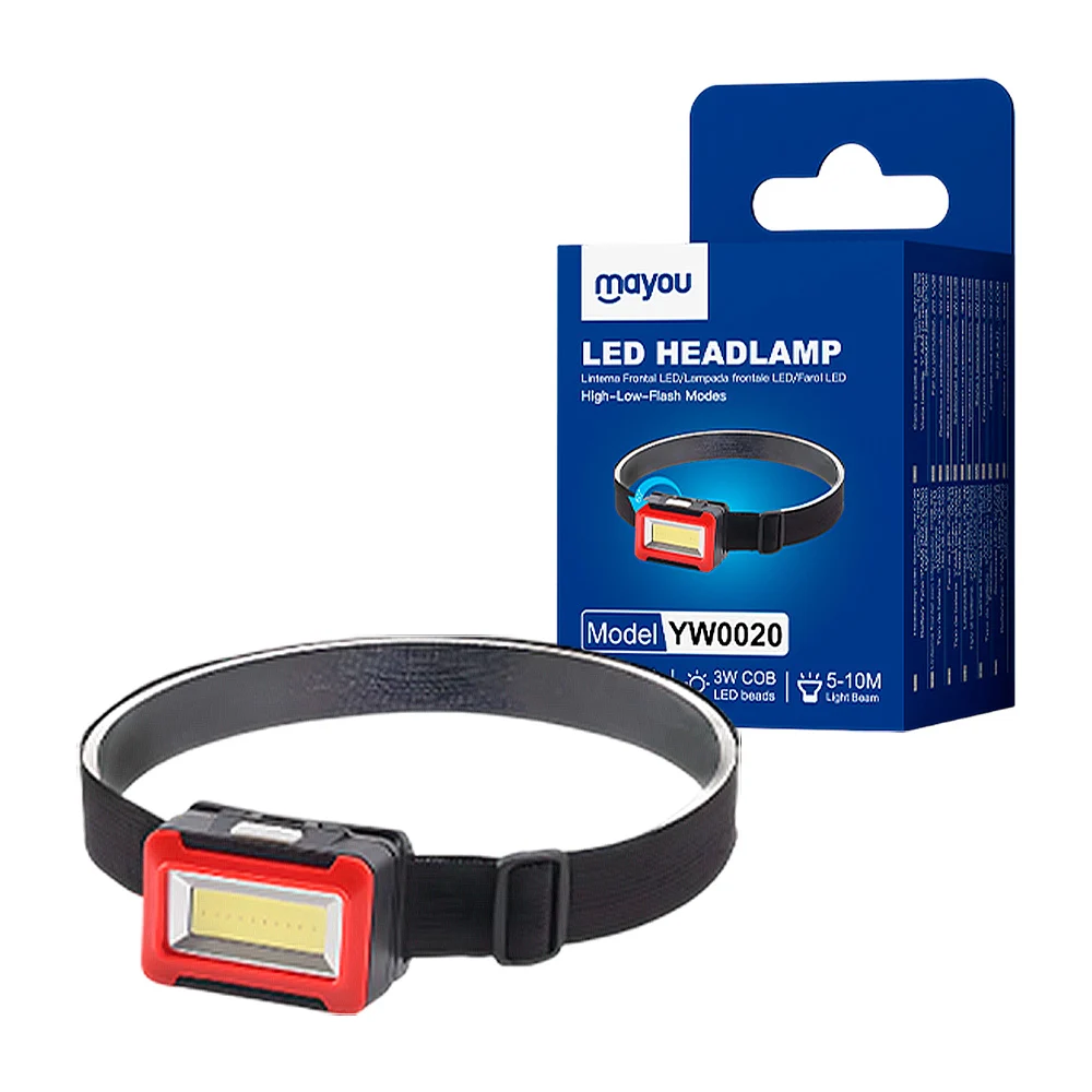 1pz Lámpara led de estilo minero, con banda elástica ajustable, funci…