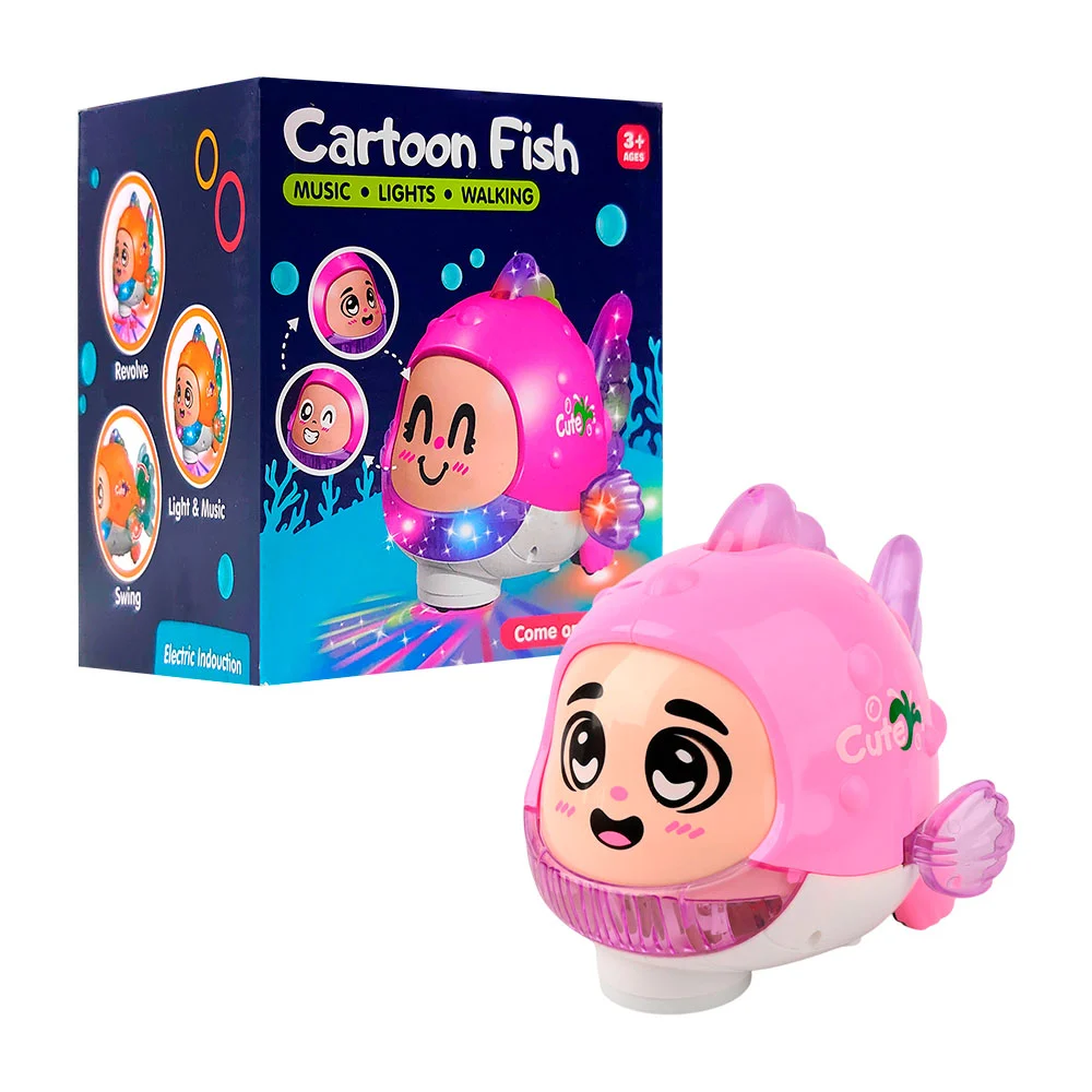 Vehículo móvil en forma de pez con luces, música y cambio de cara / c…