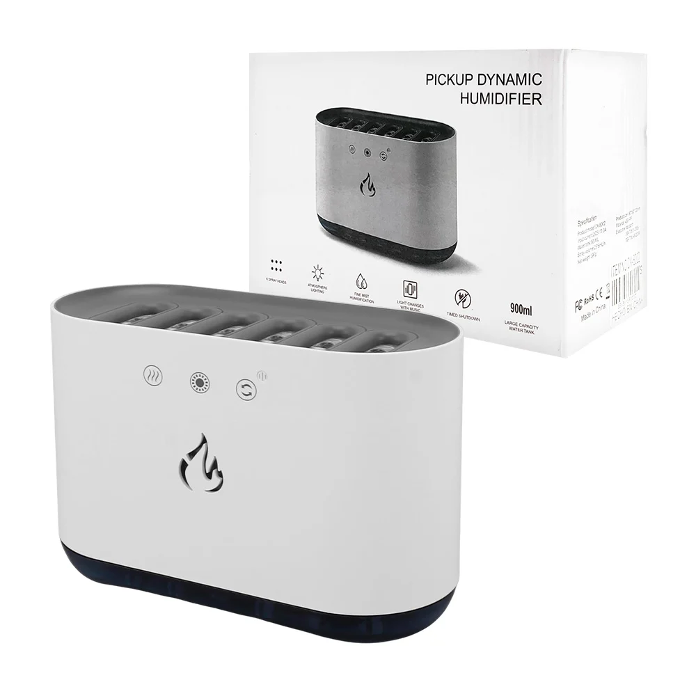 Humidificador rectangular, con iluminación led de colores dinámica, 9…