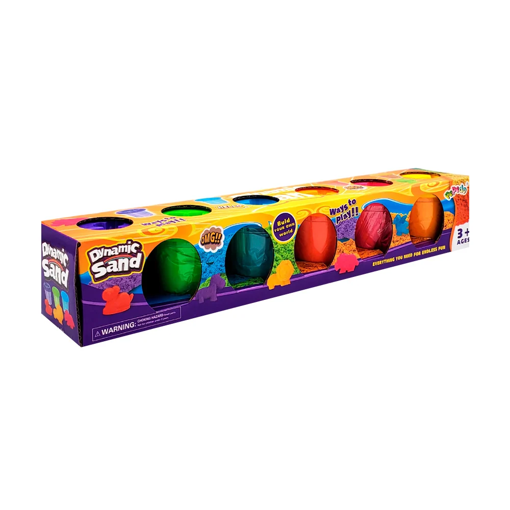 Paquete con 6 botes de arena mágica para moldear, variedad de colores…