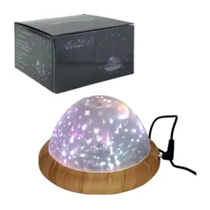 Lámpara humidificador con proyector y base tipo de madera, diseño min…
