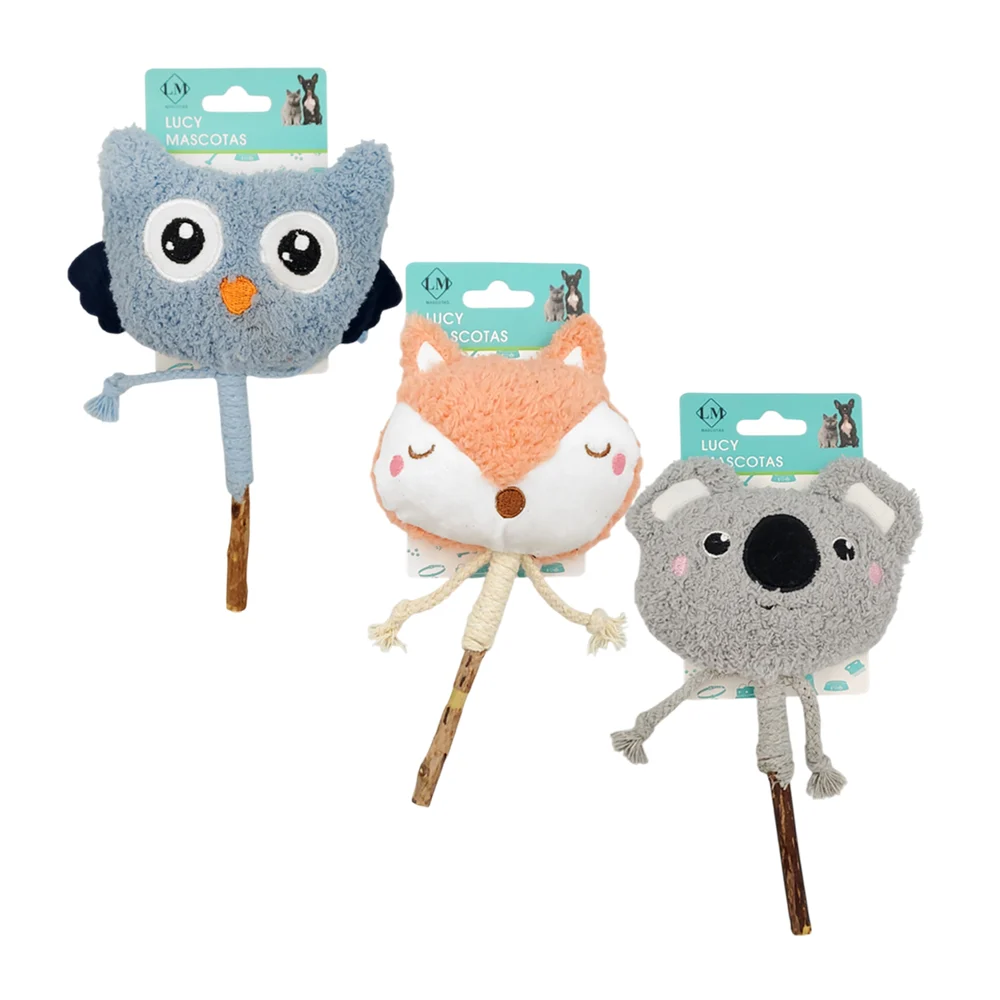 Juguete para mascotas pequeño en forma de animales afelpados con palo…