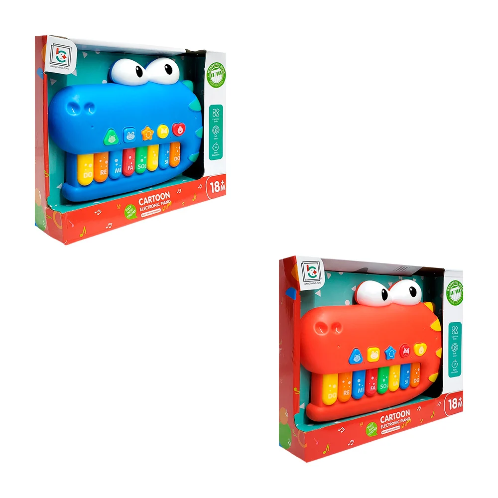 Juguete musical infantil con diseño de cocodrilo, variedad de colores