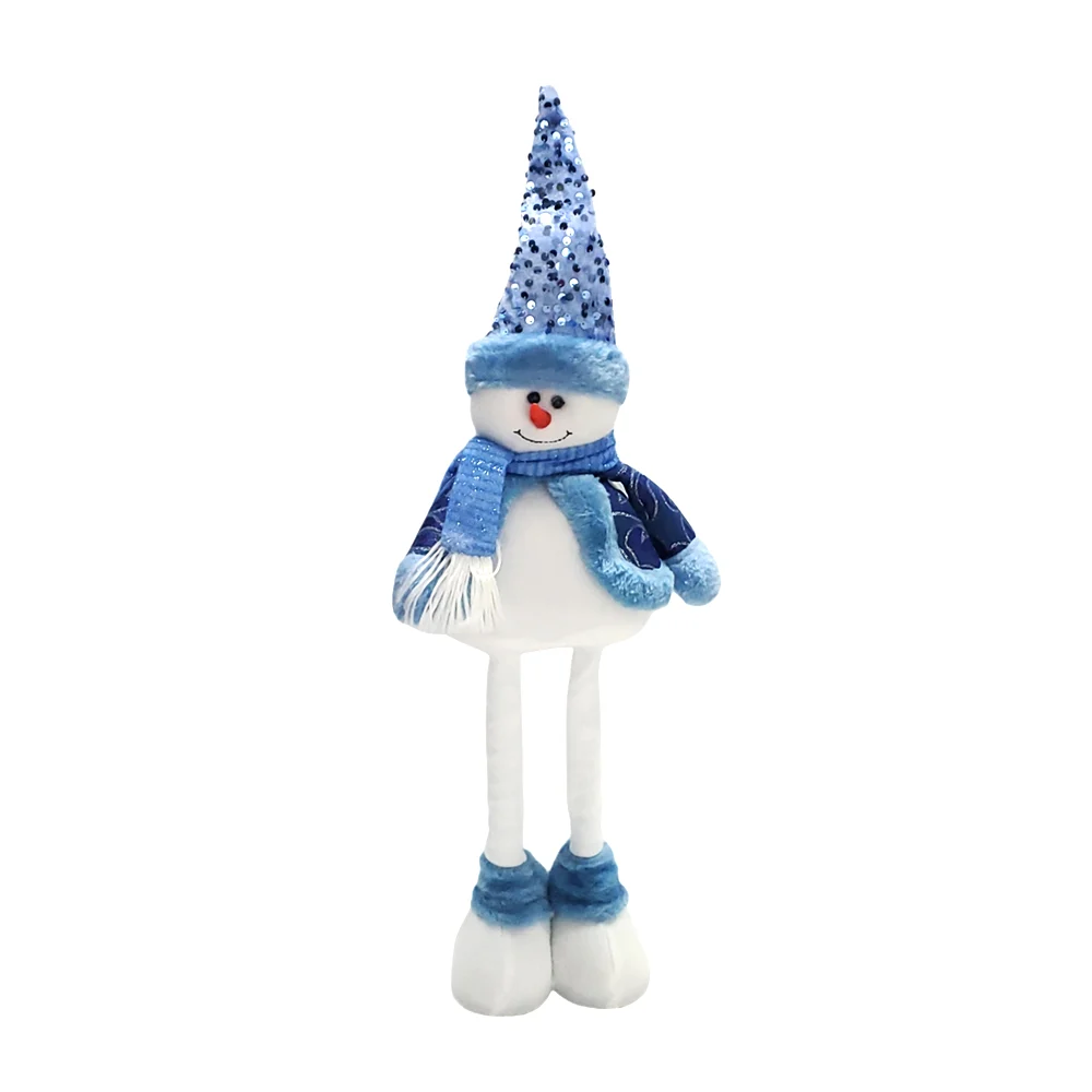 Adorno estirable decorativo chico de muñeco de nieve en tono azul-bla…