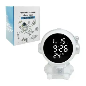 Reloj / despertador con pantalla led en forma de astronauta / qq-2603