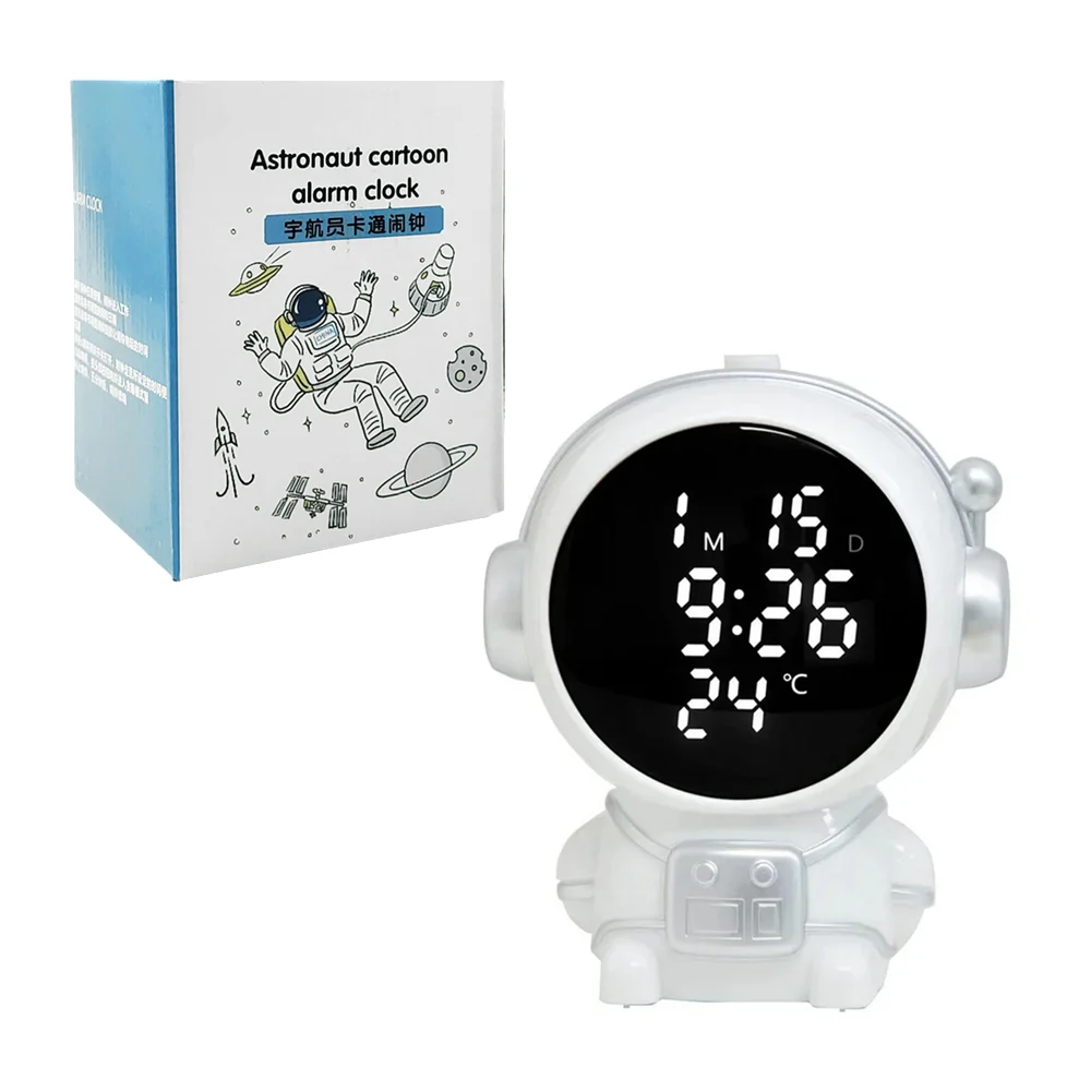 Reloj / despertador con pantalla led en forma de astronauta / qq-2603