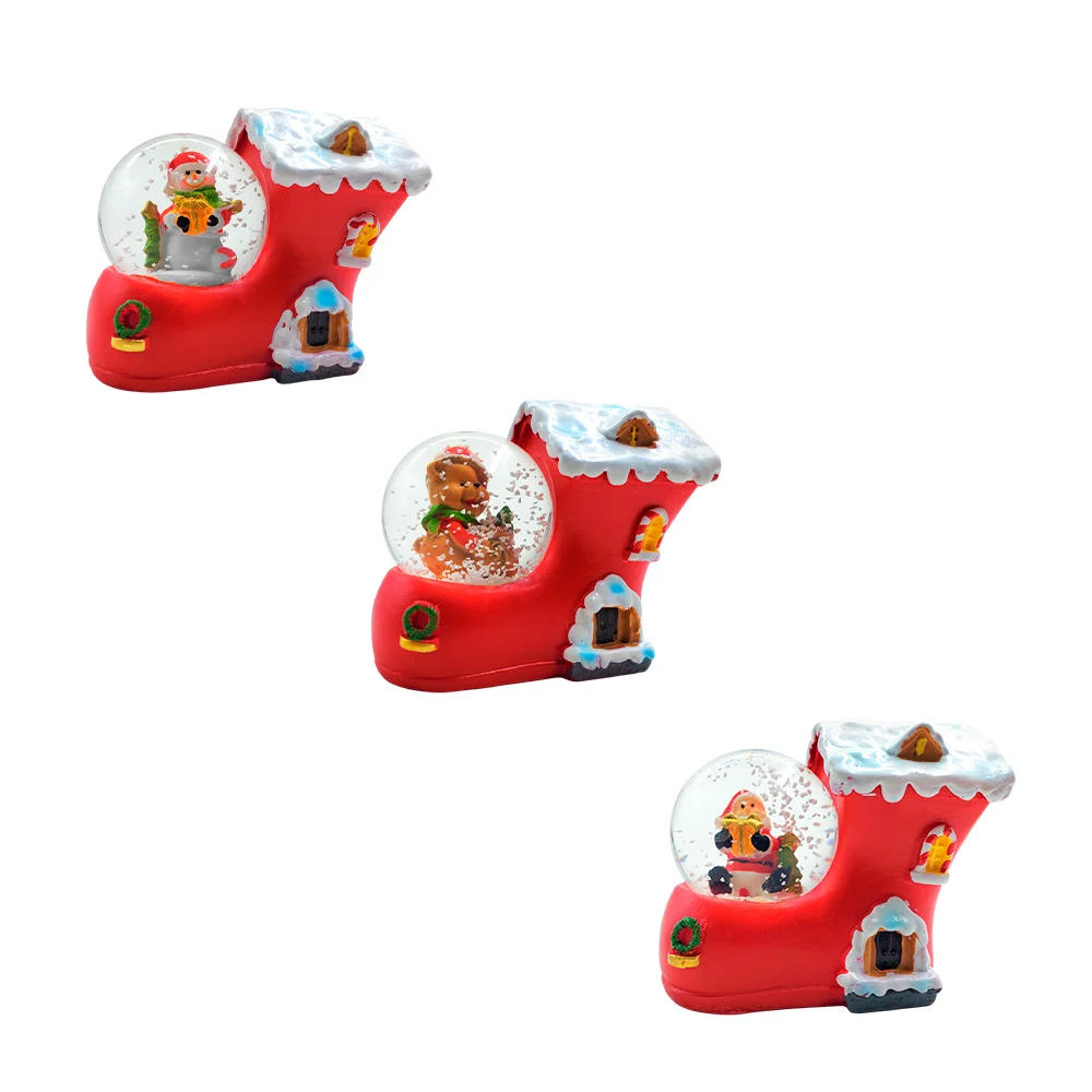 Mini figura decorativa, bota-casita nevada con bola de nieve y figura…