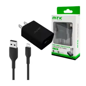 Combo cargador con cable usb a lightning y cubo cargador de 12w, usos…