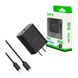 Combo cargador de carga rápida de 30w con cubo y cable de tipo c a c …