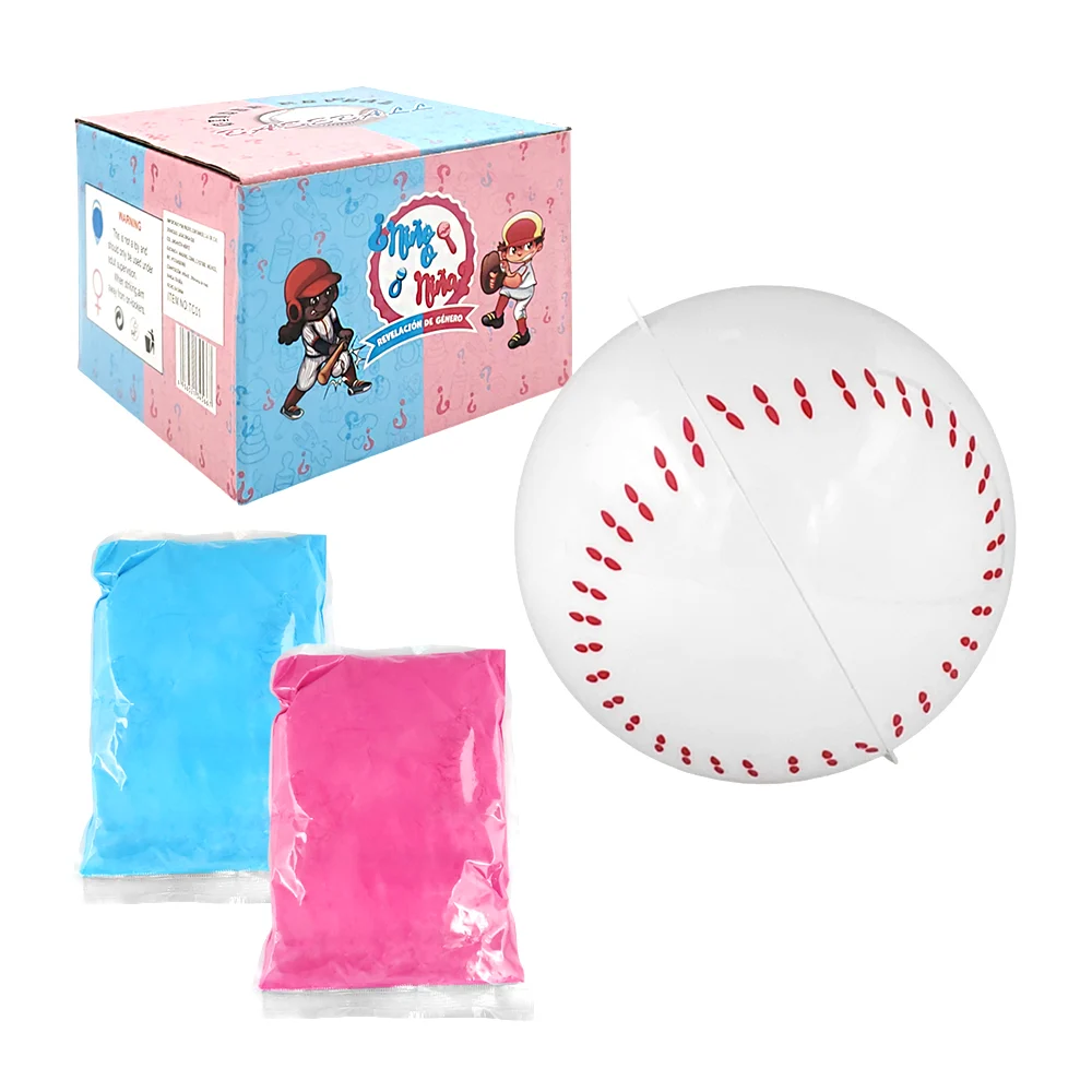 Pelota béisbol de plástico con polvo rosa o azul para revelación de g…