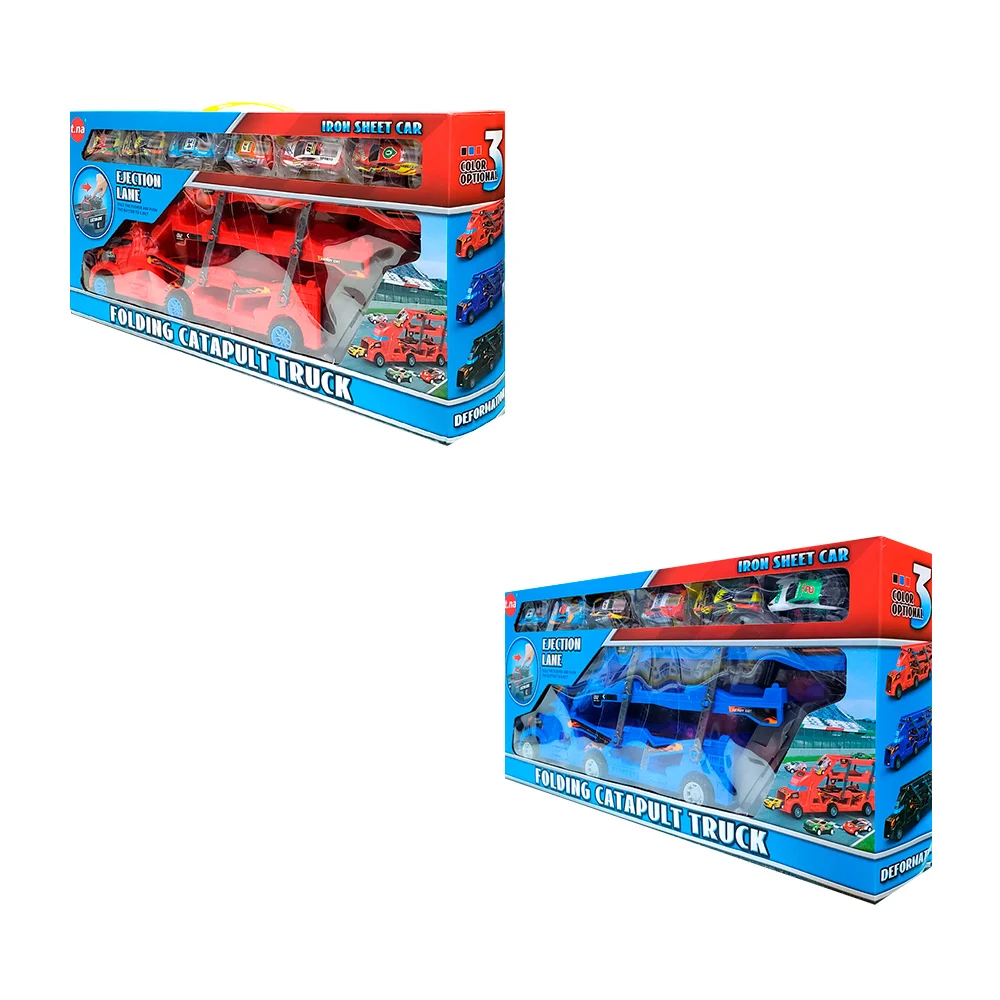 Juguete trailer transportador de carros con lanzador + 6 carritos / r…