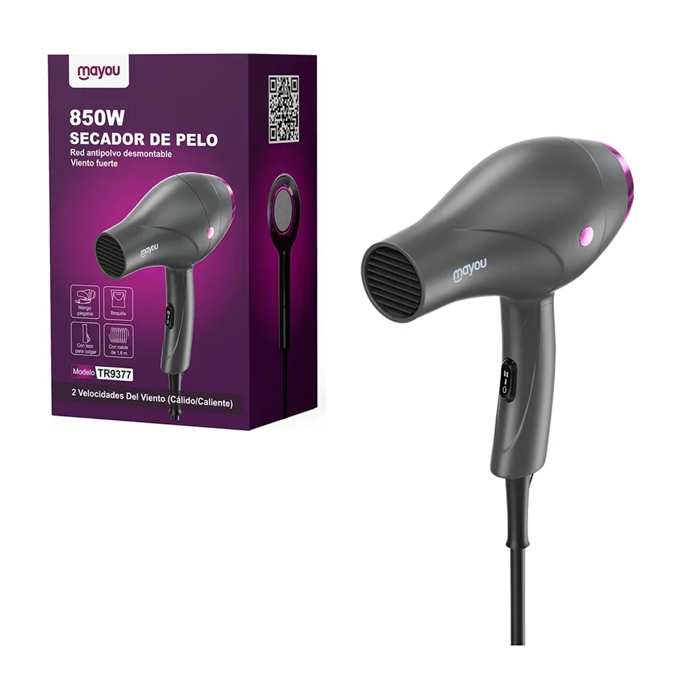 Secadora pequeña para el cabello diseño plegable con 2 velocidades, 8…