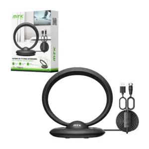 Antena para tv de interior, con base rotable, cable f macho y entrada…