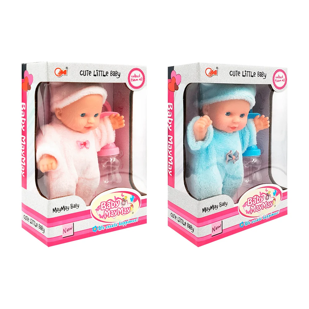 Muñeca bebé baby maymay con mameluco afelpado, gorro, biberón y chupó…
