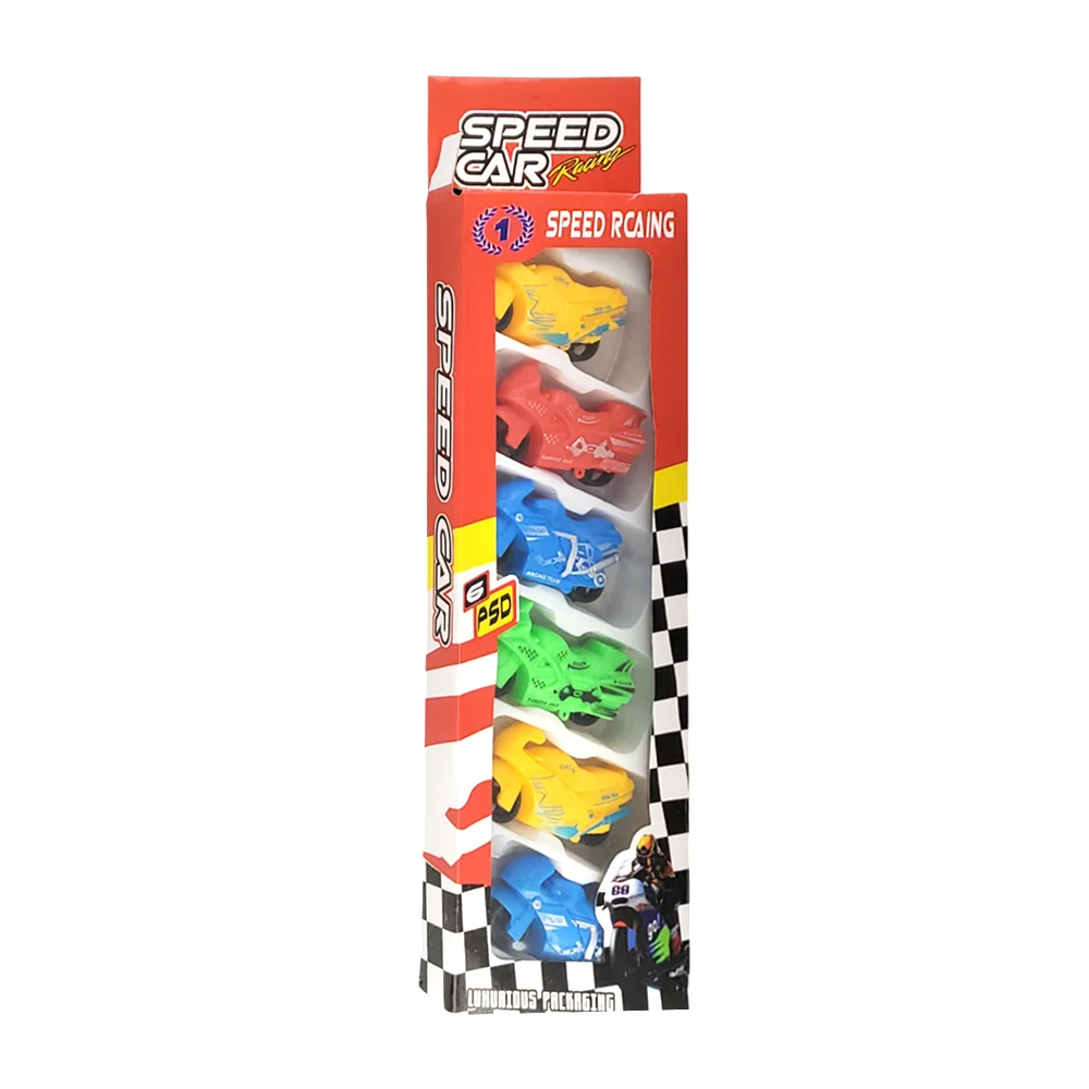 Paquete con 6 mini motocicletas de colores / speed rcaing / speed car…