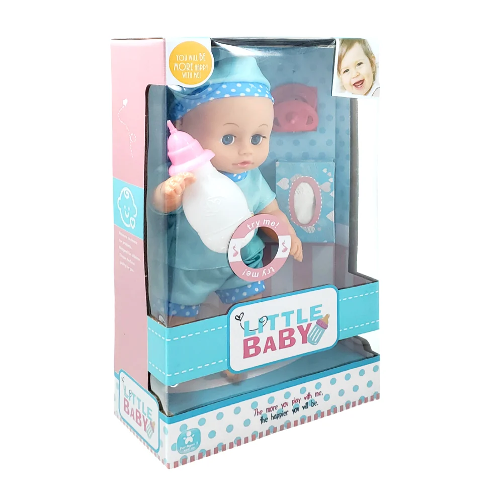 Muñeca bebé little baby con biberón, toallitas, chupón y sonido / ts8…