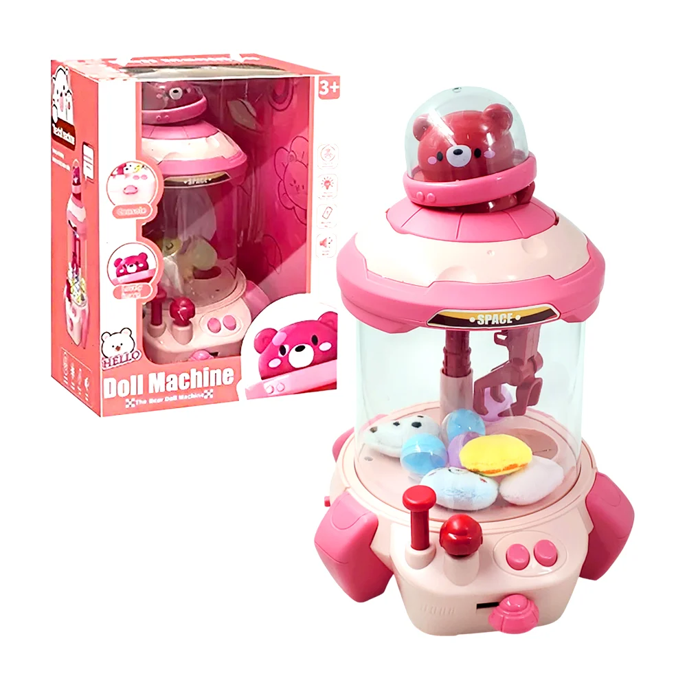 Máquina de garra circular con luz y sonido, decoración de oso + mini …