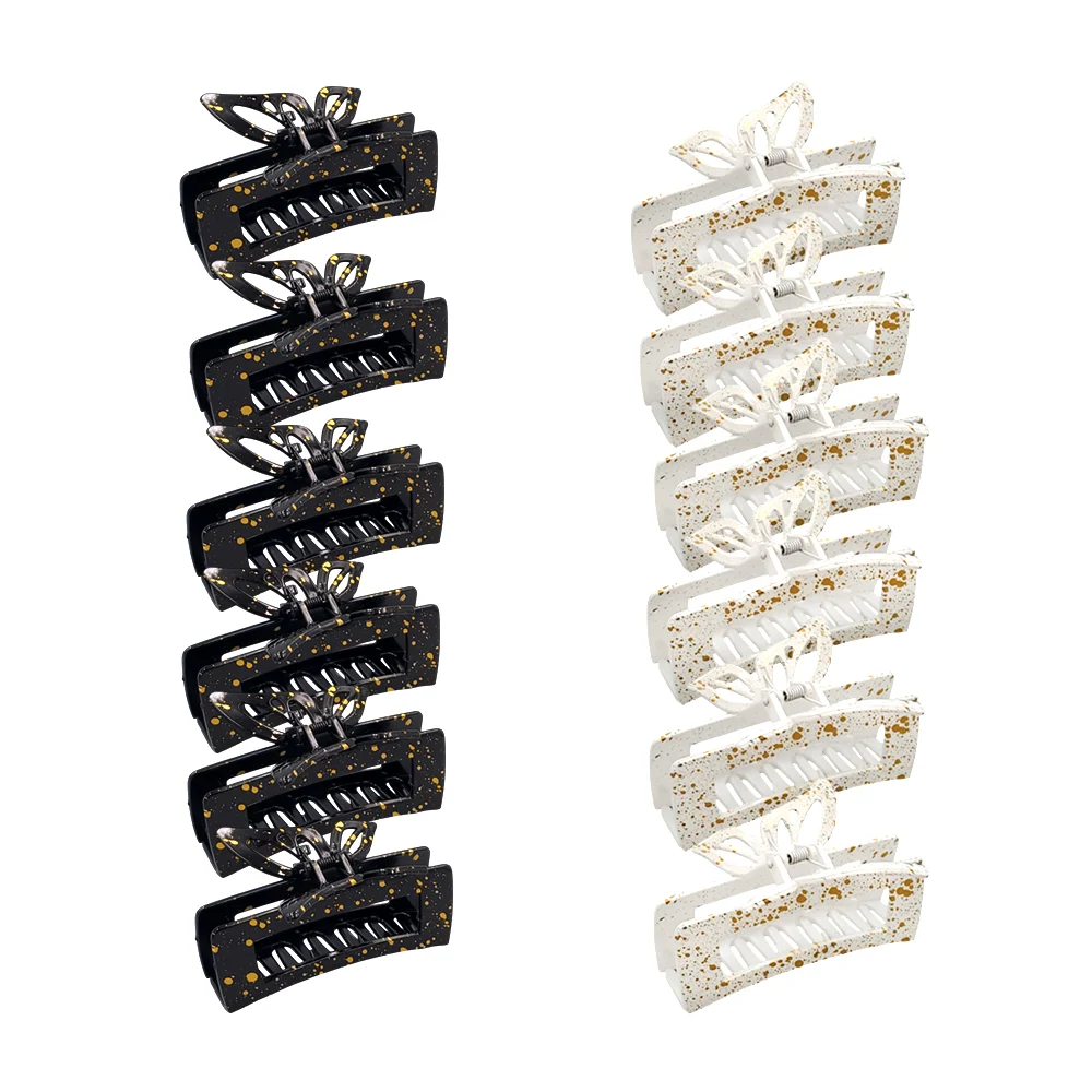 Paquete con 12 pinzas para el cabello, rectangulares, con detalles do…