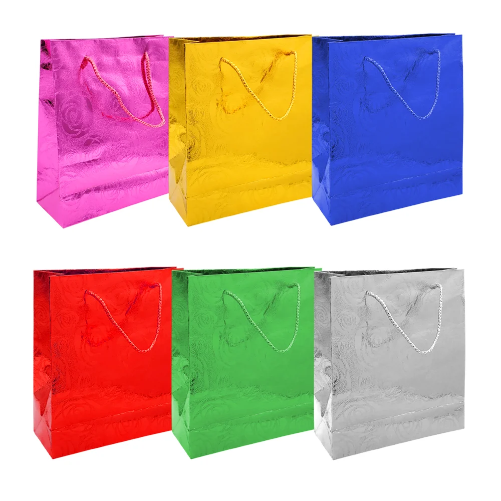 1pza Bolsa de regalo en color metálico, con diseño de rosas y medida …