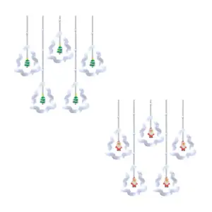 Serie guirnalda decorativa en forma de pinos de navidad led y mini fi…