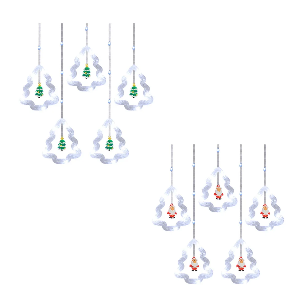Serie guirnalda decorativa en forma de pinos de navidad led y mini fi…