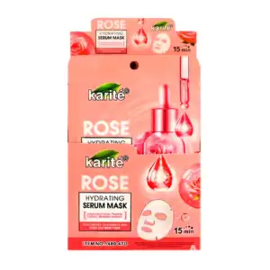 Caja con 12 mascarillas karite, hidratante con extracto suero de rosas